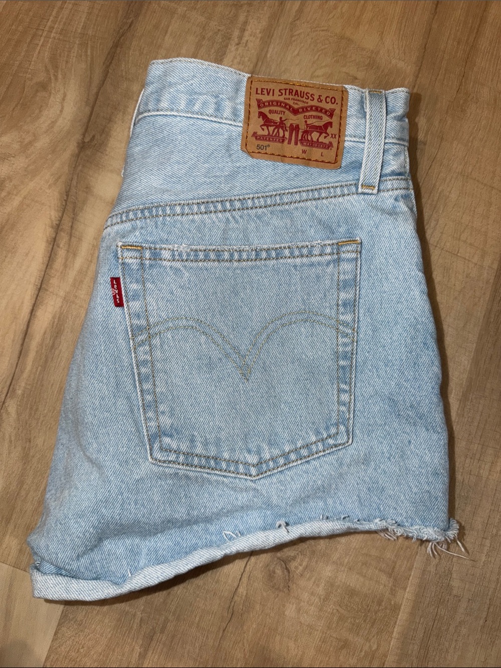 Levi's Light Blue High-Waist Denim Shorts